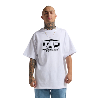 Classic Logo Tee – Bold White T-Shirt with Black TAF Print - ACTIVE Tee