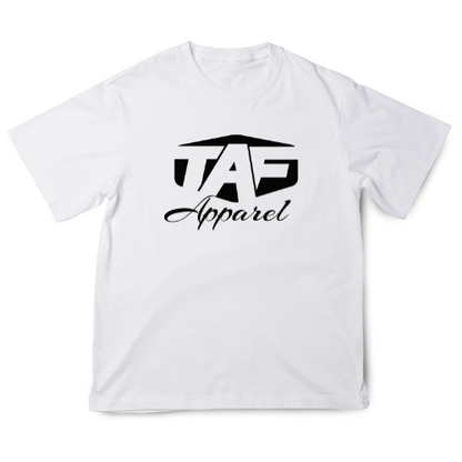 Classic Logo Tee – Bold White T-Shirt with Black TAF Print - ACTIVE Tee